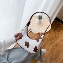 Korean Ins Mini Printing Lady's Bag Niche Style Summer New Style Fashion Single Shoulder Underarm Bag Contrast Color Bucket Bag