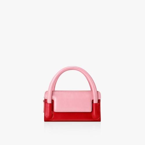 Oem Unique Cute Pu Leather Women Hand Bags Pink Mixed Red Color Mini Purse Square Box Small Bag Shoulder Ladies Handbag 2022