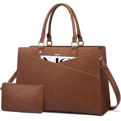 LOVEVOOK 2024 Stylish Ladies Handbags Laptop Work Shoulder Tote Computer Bags Pu Leather 15.6 inch Women Briefcase Laptop Bags