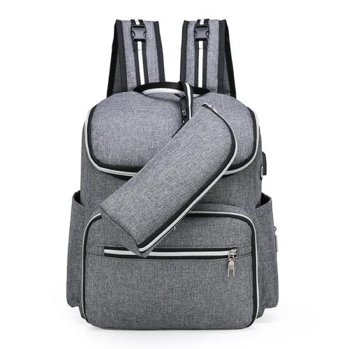 CCF211 New Fashion Mommy Bag Outdoor Travel Diaper Bag With USB Charger Oxford Nappy Diaper Backpack Set Travel Nappy Mama Bag