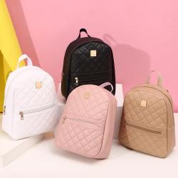 Women's backpacks 2024 wholesale pu leather backpacks for women embroidery solid color large capacity ladies shoulder bags