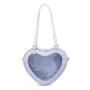 Factory customized heart shape ita bag with clear window custom design transparent PVC heart ita bag