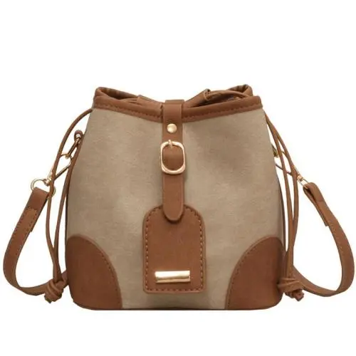 ZR788 Women's Bags Fashion PU Girl Retro Small Square Bag Simple Button Shoulder Lady Crossbody Phone Bucket Bag Female Party