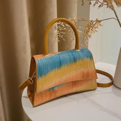 New trendy one shoulder gradient color halo dyed crossbody bag