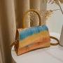 New trendy one shoulder gradient color halo dyed crossbody bag