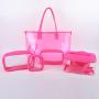 Women Weekend Grocery  Large Shoulder Clear PVC Beach Bags Custom Waterproof Tote Bag Plastic Shopping Bag