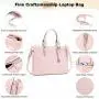 LOVEVOOK 2 PCS Waterproof Laptop Handbag Bag for Women Quilted Leather Computer Shoulder Briefcase 15.6 inch Laptop Tote Purses