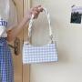 2024 Custom Check PU Leather Shoulder Underarm Bag For Fashion Women Ladies