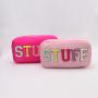 New Trending Custom Embroidered Logo Makeup Travel Organizer Nylon Zipper Waterproof Fashion Girl Cosmetic Bag