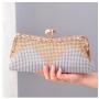 HR552 Women's Dinner Bag Luxury Wedding Lock Chain Shoulder Fashion Rhinestone Handbag Shiny Evening Clutch Bags for women