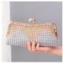 HR552 Women's Dinner Bag Luxury Wedding Lock Chain Shoulder Fashion Rhinestone Handbag Shiny Evening Clutch Bags for women