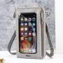 2024 touch screen mobile phone bag anti-theft shoulder crossbody bags transparent mini small wallets cell phone bag