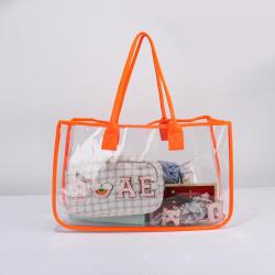 PVC Shoulder Bags Transparent Bag Jelly Colors Short U Shape Tote Handbag Women Girls Beach Shopping Purse Clear Tote Bag