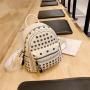 KBW483 Hot New Rivets Soft Leather Texture Solid Color Backpack Fashion Casual Ladies Shoulder Bag High Quality Women Backpack