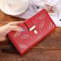 HOT Women's Wallet Female Purses Card Holder Gold Hollowed Leaves Wallets PU Leather Clutch Money Bag Pu Leather Wallet carteras para mujer