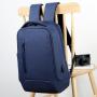 Custom Logo Factory Business Simple Large Capacity USB Laptop Bag Zipper Oxford Waterproof Softback Laptop Travel Backpack