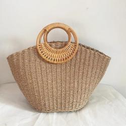 2024 New Handheld Grass Knitted Simple Woven Women's Bag sac main femm sac