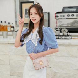 2024 new fashion lace small square bag Korean style casual mobile phone bag mini chain women's crossbody shoulder bag wholesale