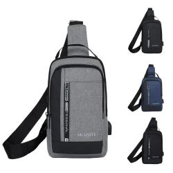 2024 Trending Hot Products Solid Chest Pack Outside Large Capacity Waterproof Chest Bag With Smart USB Charging Port