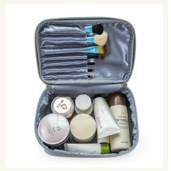 Vintage Waterproof Large Capacity Travel Portable Makeup Bag Custom Zipper Soft Velvet Cosmetic Bag
