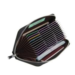 Custom Carteras Rfid Men Genuine Leather Long Card Wallet Anti Rfid Blocking Card Holder For Man