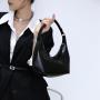 2024 Spring New Genuine Leather Moon Women's Bag Solid Color carteras para mujer 	 sac a main
