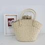 New straw woven women's portable beach bag sac main femm sac