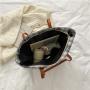 Top Sale Niche Students Canvas Bag Women Large Capacity Zipper Plaid Shoulder Tote Bag
