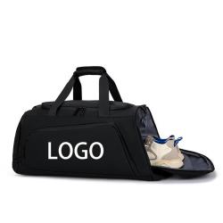 Custom Simple Fashion Gym Bag For Men Sports Duffel Bag With Shoe Compartment Wet Pocket Waterproof Travel Handbag