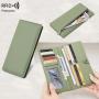 ZR577 RFID Women's Wallet Purse Trend Montage Horizontal Buckle Long Card Bag PU Business ID Wallet Card Holder Case Money Clip