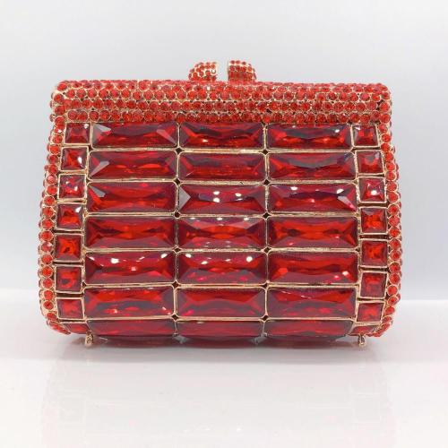 New diamond-encrusted dinner party bag Glass rhinestone dinner party clutch bag Rhinestone clutch purse evening bag