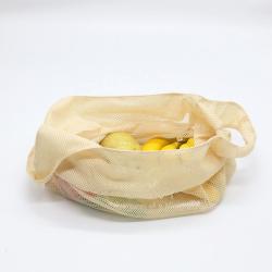 Reusable Organic Cotton Produce Bags With Handle For Grocery fruit Vegetable Cotton Mesh Shopping Bag Wholesale