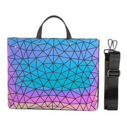 Lovevook 2022 women Geometric luminous hand bags ladies business briefcase and cover luxury reflective women laptop handbags