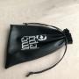 15x20cm  Black PU Leather Packaging Bags Leather Drawstring Pouch with Custom Logo