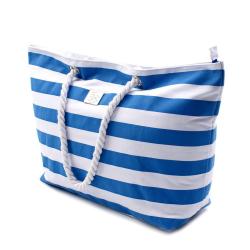 Gelory Handbag For Women Big Size Tote Ladies Casual 4colors Stripe Pattern Canvas Traveling Beach Shoulder Bag