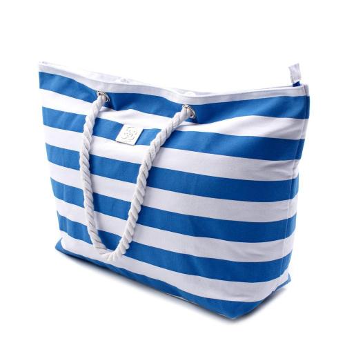 Gelory Handbag For Women Big Size Tote Ladies Casual 4colors Stripe Pattern Canvas Traveling Beach Shoulder Bag