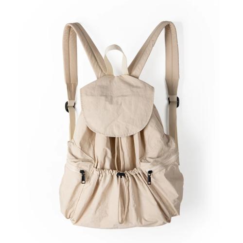 New Folded Drawstring Nylon Backpack Unisex Style Large Capacity Travel Backpack Casual Waterproof Student School Bag Female