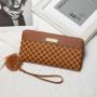 New Product Women's Coin Purse 2024 New Diamond Embroidery Pu Leather with Fur Ball Wallet Small Card Case Casual Clutch Bag