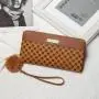 New Product Women's Coin Purse 2024 New Diamond Embroidery Pu Leather with Fur Ball Wallet Small Card Case Casual Clutch Bag