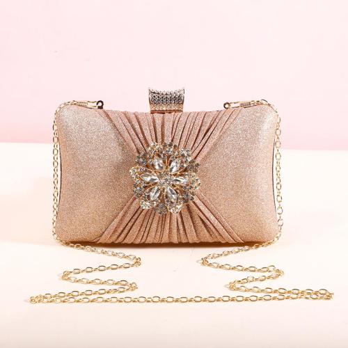 Wholesale golden ladies crossbody chain shoulder bag handbags glitter clutch bag women clutches flower evening bags pochette femme