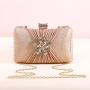 Wholesale golden ladies crossbody chain shoulder bag handbags glitter clutch bag women clutches flower evening bags pochette femme