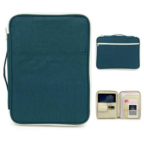 Portable Document Bags Portfolio Organizer Waterproof Travel Pouch Zippered Case