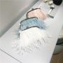ZWY332 Wholesale Fashion Ladies Ostrich Fur Evening Bag Party Luxury Pearl Chain Shell Clutch Party Bar Shoulder Crossbody Bag