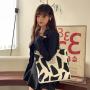 ZR708 Women Canvas Cloth Tote Shopping Bag Fashion Ladies Casual Shoulder Bags Cute Graffiti Simple Versatile Women's Bag