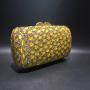 Luxury hollow metal women party bag handmade rhinestone purse wedding bags elegant gold evening clutch bags