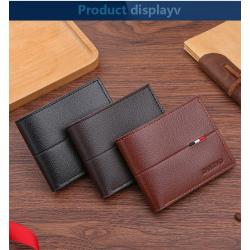 New style cross-border men's horizontal wallet, bank credit card holder, casual short style, multi-card slot men's wallet