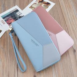Korean version 2021 new design women pu leather wallet wholesale fashion cross fringe zipper purse leather wallet