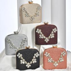 Bulk wholesale fashion women clutch bag crystal rhinestone purse flower evening bag sequin handbags women clutches