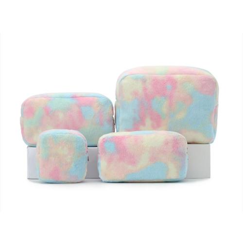 Low MOQ New Portable Terry Cloth Custom Logo Design Women Ladies Toiletry Travel Makeup Pouch Bag Cosmetic Bags Cases