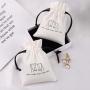 Custom Logo Printed Brush Canvas Cotton Dust Bag For Jewelry Antique Drawstring Bracelet Packaging Jewelry Pouch